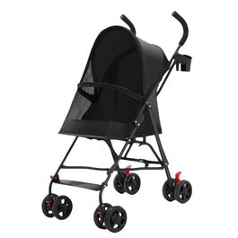 Візок для собак та котів, сталевий, 4 колеса, для будь-якої місцевості, складний, легкий, практичний, рожевий (97 x 45 x 55 см)