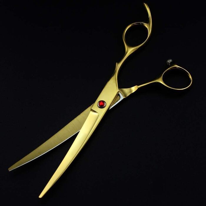 Професійний набір для грумінгу собак та котів: ножиці для стрижки, розрідження, вигнуті ножиці (7-дюймовий набір, чорний)