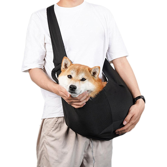 Чорна переноска для собак маленьких порід, регульована, для подорожей та прогулянок