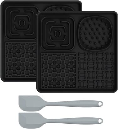 Лежак-іграшка для собак та котів з силікону, 20 см, повільний годівник, з лопаткою, чорний