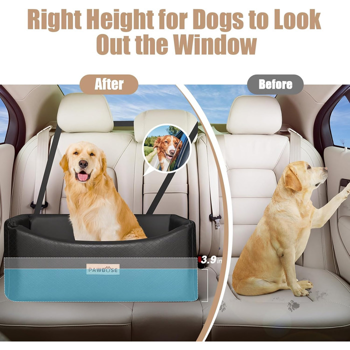 Автокрісло для собак, переноска для собак великих порід (до 25 кг) з ременем безпеки, водонепроникне автоліжко для тварин