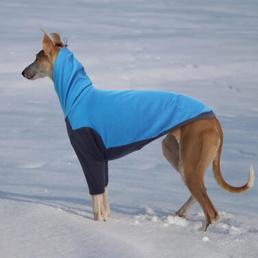 Пуловер з коміром-стійкою для породи Віндхаунд, теплий зимовий пуловер для Віндхаундів, куртка для Лурчерів, пуловер для собак середнього розміру, собачий світшот (Синій, M) M Синій