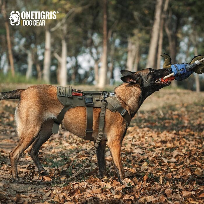 Шлейка для собак OneTigris T-Bone тактична, зелена, M (14-27 кг) - для полювання, прогулянок, тренувань