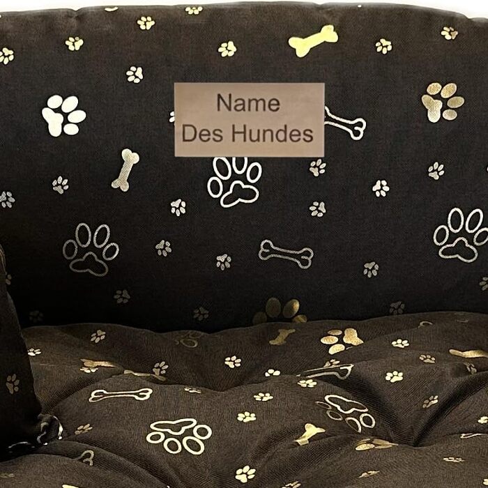 Ортопедичне собаче ліжко з можливістю прання, собачий лежак/софа/корзина для великих собак S-XXL, персоналізація з ім'ям та золотими лапами