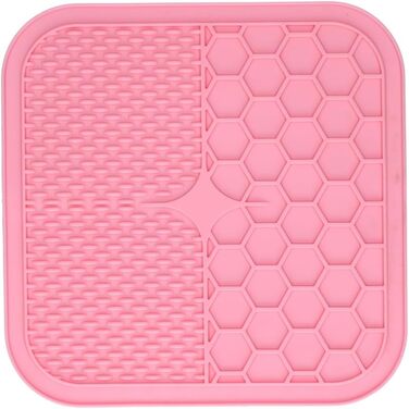 Килимок для собак Duo Leckmatte, 30x30 см, квадратний, для повільного годування, з силікону, рожевий