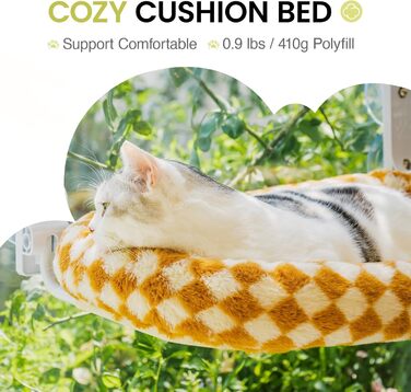 Крісло-гамак для котів EDAGNY - м'яке, розкладне, оранжеве, до 18 кг