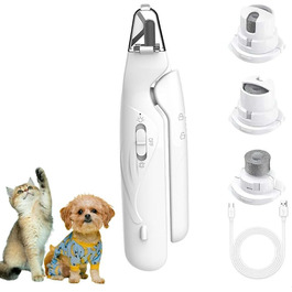 LUCKKY 2-в-1 тример для нігтів домашніх тварин: стригун та шліфувальник для собак та котів з LED-підсвіткою