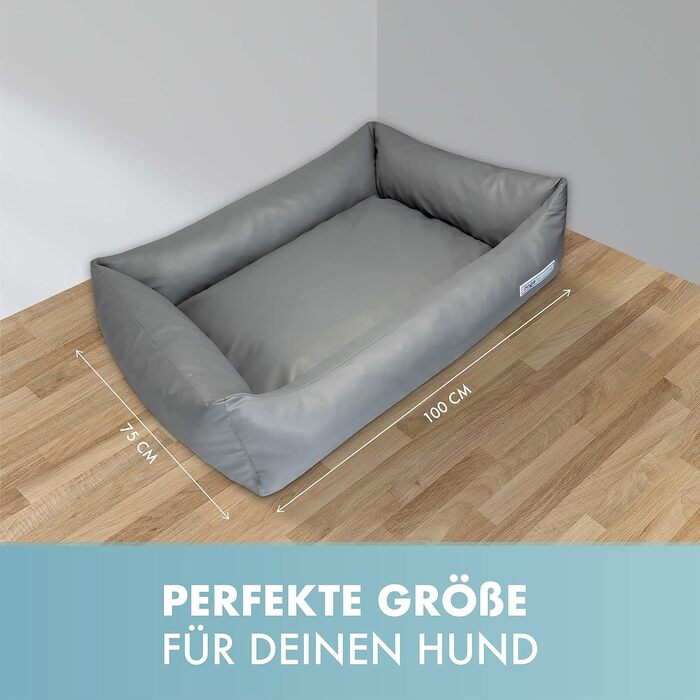 Крісло-лежанка для собак, миється, чорне, розмір M, 100 x 75 см