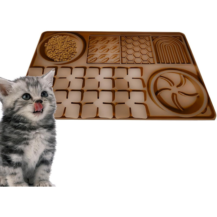 Килимок для повільного годування собак, антистрес, коричневий