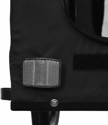 Причіп для собак VidaXL, причіп для тварин з відбивачами та прапорцем, вантажопідйомність 45 кг, Oxford-тканина, чорний (125 x 63 x 66 см)