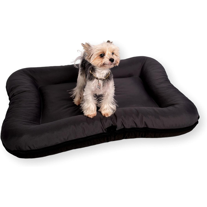 Ліжко для собак середніх порід 4L Textil KLEO, 90x70 см, бежеве, з блискавкою. Ліжко-матрац для собак, вовнове, знімний чохол, легко миється.