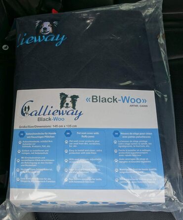 Плед для собак Callieway Autoschondecke Woo, чорний, м'який, для автомобіля