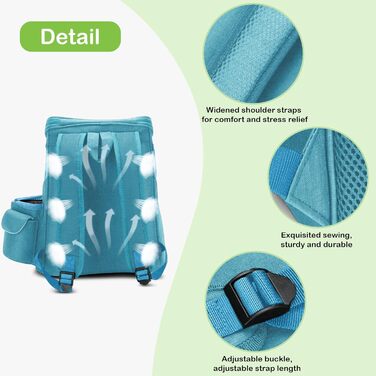 Рюкзак для котів та маленьких собак ALLSOPETS, переноска для тварин з прозорою верхньою частиною, складний, для подорожей (Світло-блакитний, S)