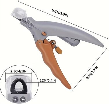 Професійний триммер для кігтів Pawthentic Krallenschneider з LED-підсвічуванням та лупою (2 шт.)