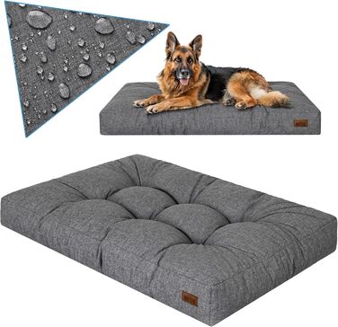 Ліжко для собак DOGGY, прямокутне, матрац, лежанка, кошик, для маленьких собак, [XL] 120 x 90 см, антрацит