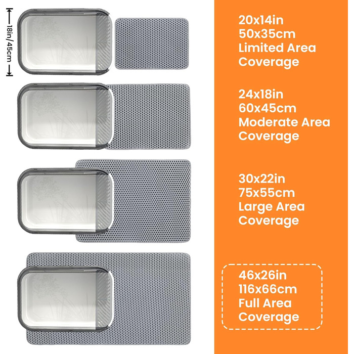 Килимок для котячого туалету Petinstinct, 116x66 см, XXL, сірий