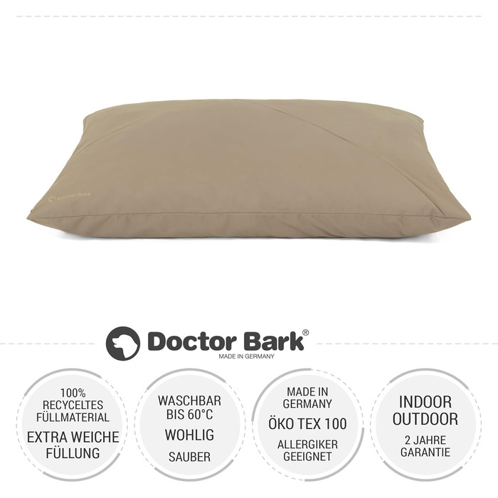 М'яке ліжко для собак великих порід Doctor Bark GreenLabel - зручне, миється, зелений колір, розмір M