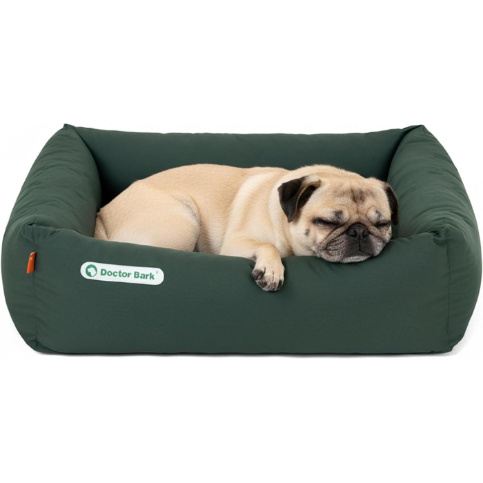 Ортопедичне ліжко для собак Doctor Bark - миється до 95°C, гігієнічне, без запаху, з м'якою подушкою (S - 70x60 см, зелене)