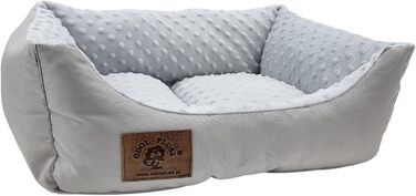 Ліжко для собак Odolplusz: м'який кошик-софа для маленьких собак, 50x40 см (сірий) | з наповнювачем з силіконових кульок | гіпоалергенне