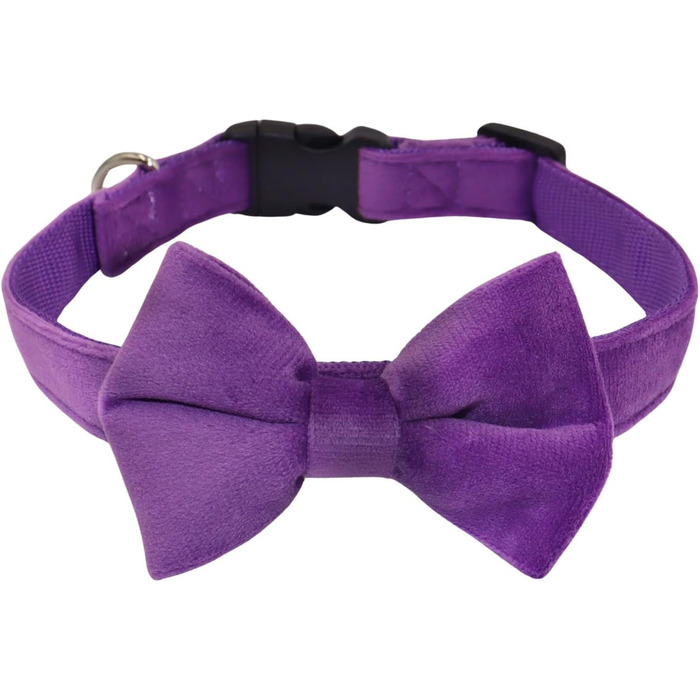 Нашийник для собак з краваткою WDPAWS, м'який велюр, швидка застібка, великі собаки (фіолетовий, L)