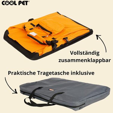 Органайзер для собак 91х64х64 см 2XL, переноска, клітка, коробка для собак, автопереноска, складана переноска (оранжева)