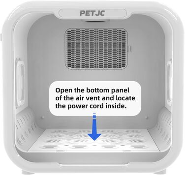 Автоматичний сушар для домашніх тварин PETJC для котів та маленьких собак, тихий собачий фен для грумінгу з 360° сушінням, об'єм 71 л з інтелектуальним регулюванням температури