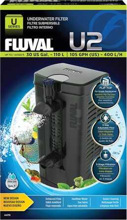 Внутрішній фільтр Fluval U2 для акваріумів 45-110 л + Biomax біокільця для корисних бактерій, сумісний з U2, U3, U4, 170 г