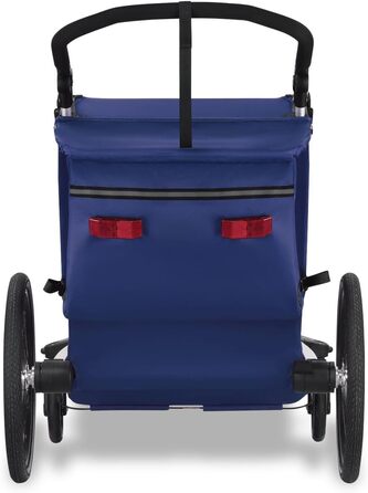 Причіп для велосипеда Fuxtec Sportfux на 2 місця, з сумкою на заднє кріплення, світловідбивачами, ручкою-штовхачем, захистом від дощу та сонця, складаний, фіолетовий FX-FA1 (блакитний)