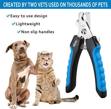 Професійний кусачки для собак та котів, безпечні кусачки для догляду за нігтями, блакитні
