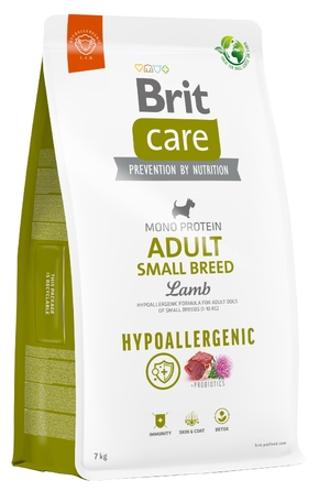 Корм для собак BRIT Care Hypoallergenic Adult Small Breed Ягнятина, 7 кг