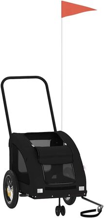 Причіп для велосипеда для собак, чорний, Oxford-Gewebe та залізо, LH57939