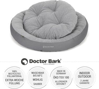 Кругле м'яке ліжко для собак середніх порід GreenLabel, Königsblau (блакитний) - ліжко-гніздо з ворсистим наповнювачем, знімний чохол Fleece/Baumwolle, розмір M (60x50 см)