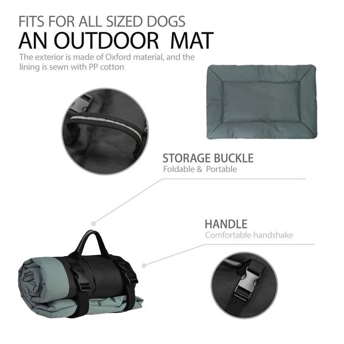 Водонепроникна підстилка для собак, ортопедичний килимок для собак, для дому та на вулицю, великі та середні породи (блакитний)