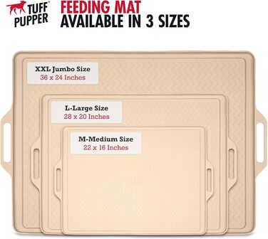 Килимок для годування собак великих порід Tuff Pupper 28x20, водонепроникний, силіконовий, розмір L (71,1 x 50,8 см)