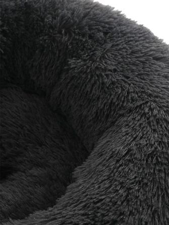 М'яке ліжко для собак та котів у вигляді пончика, плюшеве, кругле, 58 см, темно-сіре