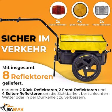 Причіп для велосипеда SAMAX 90 літрів, 80 кг, з комплектом - причіп для перевезення вантажів, чорний, для гірського велосипеда