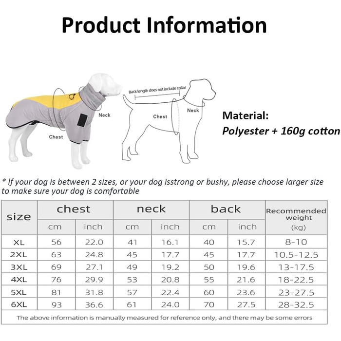 Водонепроникний теплий зимовий одяг для собак - куртка-жилет для собак, теплий одяг для тварин, для катання на лижах (Сірий-Помаранчевий, 3XL)