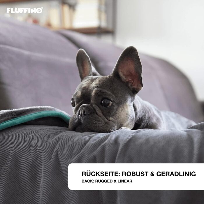 FLUFFINO® Двостороння ковдра для собак, м'яка та міцна, 150x100 см, сіра, прати при 40°C – плед для великих і малих собак, покривало на диван