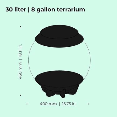 Тераріум biOrb AIR 30 чорний з LED-підсвіткою, акриловий, для догляду за екзотичними та чутливими рослинами