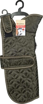 Зимовий теплий одяг для собак Flamingo Ushi Khaki, 45 см, водонепроникний, з флісовою підкладкою, світловідбиваючий, з отвором для шлейки