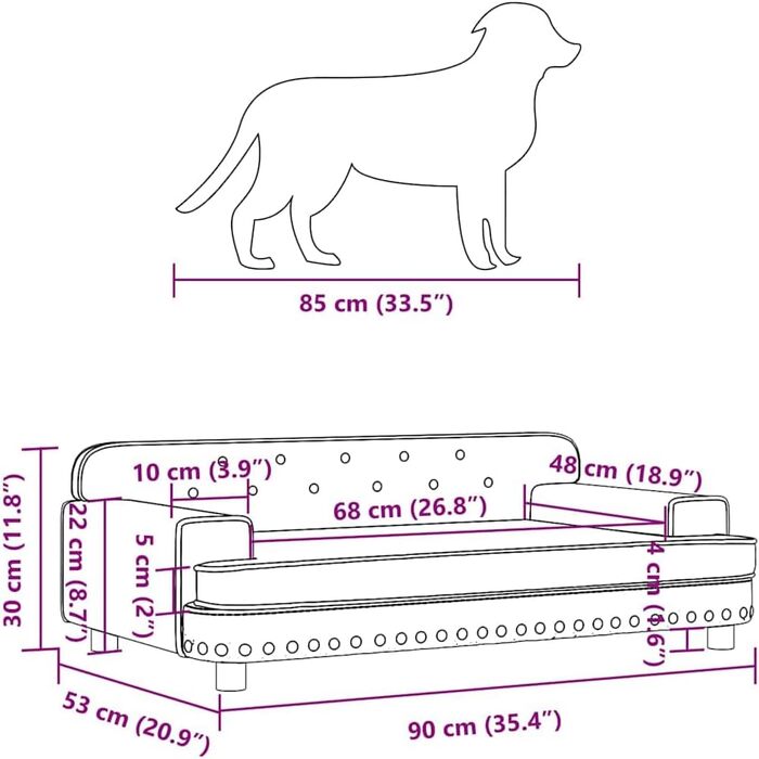 Крісло-ліжко для собак та котів з екошкіри, 90x53x30 см, кремовий колір