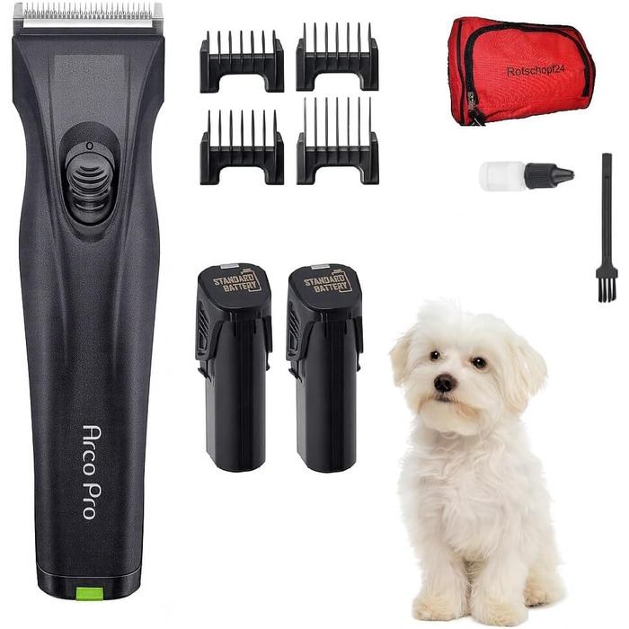 Машинка для стрижки собак Arco Pro акумуляторна від Rotschopf24, XL, 2 акумулятори, у комплекті сумка. 44204