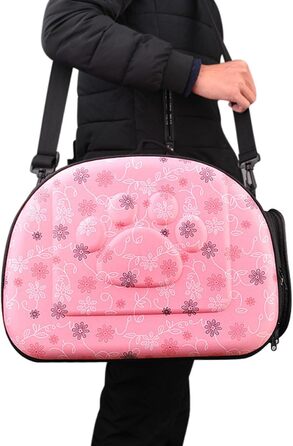 Сумка-переноска для кота та собаки CiCixixi, рожева, 42x28x30 см, для маленьких собак до 7.5 кг, з регульованим плечовим ременем, ідеальна для подорожей