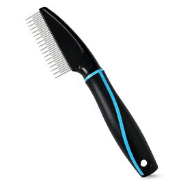 Гребінець для тварин з нержавіючої сталі з подвійним ефектом, для собак та котів з довгим та коротким хутром - м'який захват для безпечної та ефективної догляду за шерстю