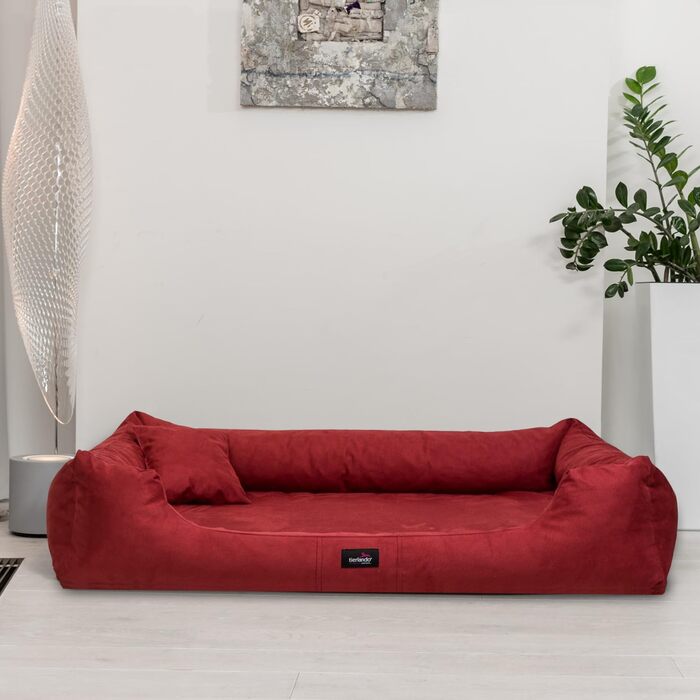 Ортопедичне ліжко для собак Tierlando® Pluto Ortho VISCO з віскоеластичної піни та м'якого велюру, 130x100 см, сірий графіт (PLV5)