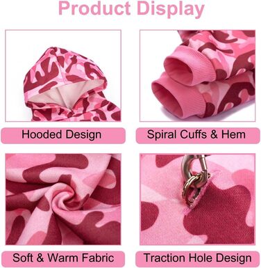 Теплий флісовий худі BT Bär з камуфляжним принтом для собак та котів, зимовий світшот, куртка, теплий одяг для маленьких та середніх тварин (зелений)