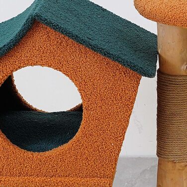 Котячий будиночок з дерева з штучним хутром Fudajo, 114 см, з кульками для ігор