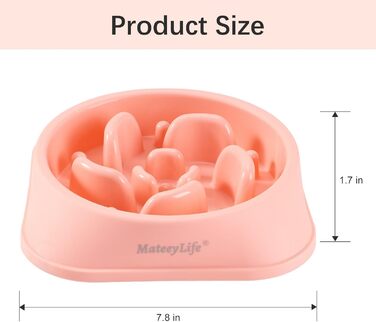 Інтерактивна миска-лабіринт для собак MateeyLife, повільне годування, антиковтання, нековзка, рожева, для всіх порід