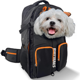 Рюкзак для собак Miracle Pets Rufftrails до 9 кг - водонепроникний, дихаючий, для походів, пляжу, парку - чорний