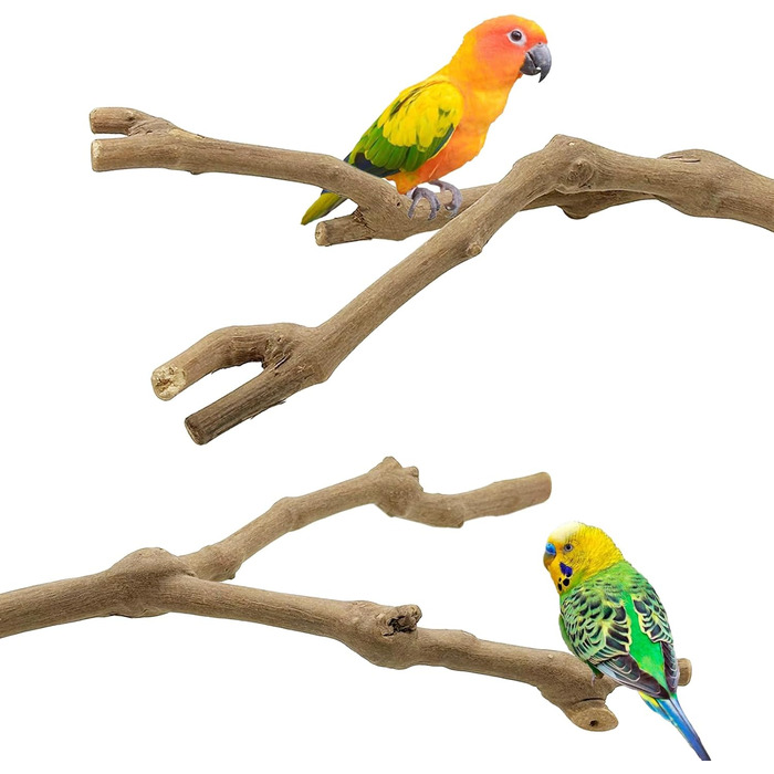 Натуральні гілки-стійки для птахів Allazone (5 шт.) - іграшки для папуг та інших птахів
